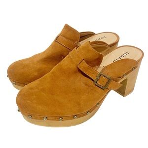Torrid Size 11WW Wide Brown Faux Suede Slip-on Clogs